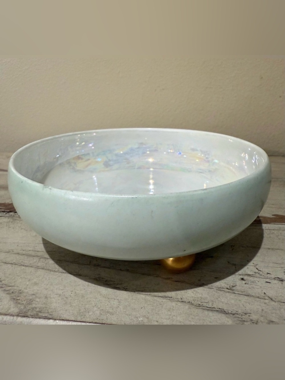 Antique T&V Limoges France Iridescent Lusterware 3-Footed Bowl